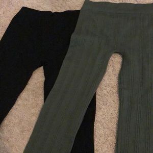 Leggings black and olive green